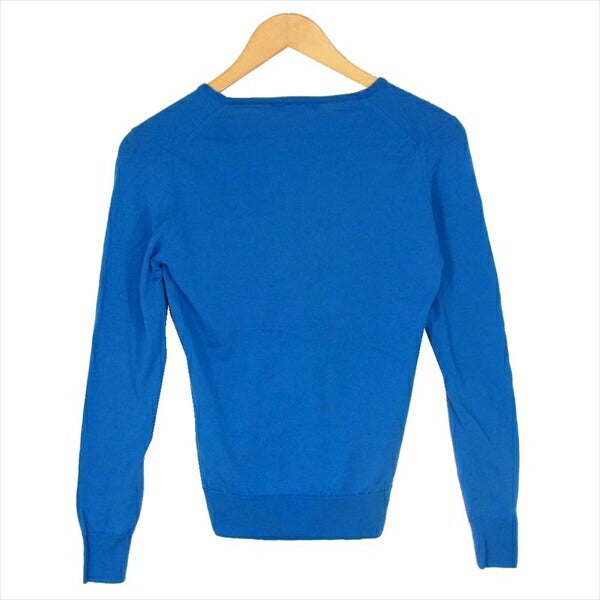 JOHN SMEDLEY ジョンスメドレー Vネック 無地 薄手 イギリス製 セーター ニット ブルー系 S【中古】