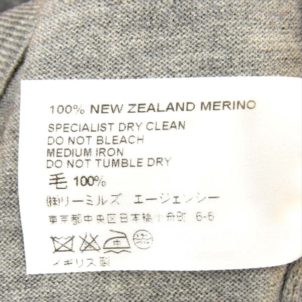 JOHN SMEDLEY ジョンスメドレー CA09735 Vネック アーガイル 薄手 イギリス製 セーター ニット グレー系 S【中古】