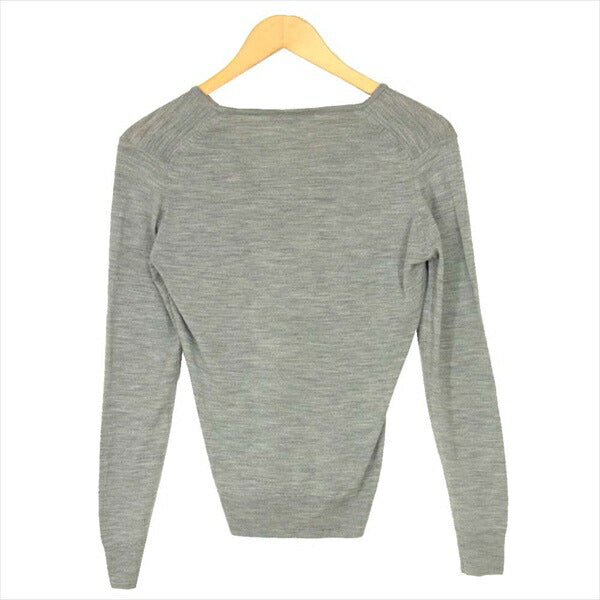 JOHN SMEDLEY ジョンスメドレー Vネック 無地 薄手 イギリス製 セーター ニット グレー系 S【中古】