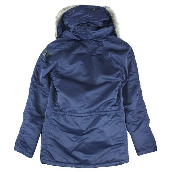 MIRROR OF Shinzone ミラーオブシンゾーン 12AMSC005 N-3B ファー付き ナイロン フライト ジャケット ネイビー系 36【中古】