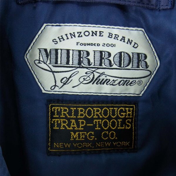 MIRROR OF Shinzone ミラーオブシンゾーン 12AMSC005 N-3B ファー付き ナイロン フライト ジャケット ネイビー系 36【中古】