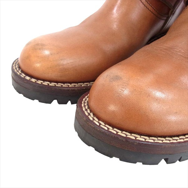 THE FLAT HEAD ザフラットヘッド Vibram ビブラムソール ベルト レザー エンジニア ブーツ ライトブラウン系 30　24 2/1【中古】