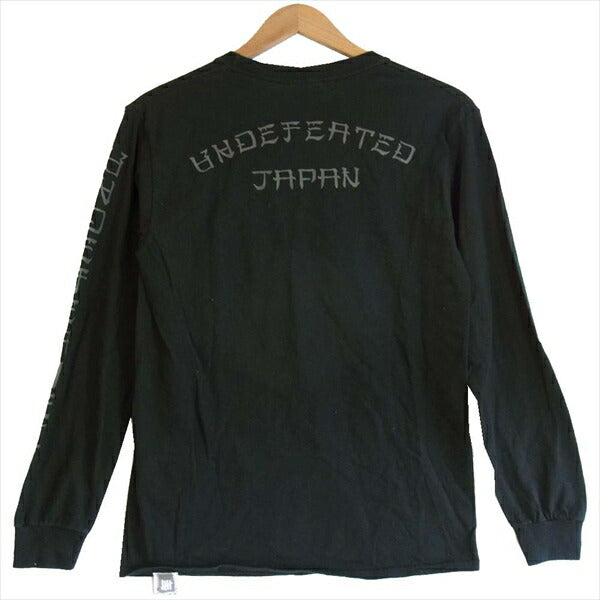 UNDEFEATED アンディフィーテッド 浮世絵 ロゴプリント 長袖 ロングスリーブ クルーネック Tシャツ 黒系 S【中古】