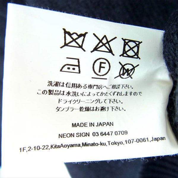 NEON SIGN ネオンサイン 0711 17SS COLLEGE SWEATER Vネック カレッジ セーター ニット 黒系 46【中古】