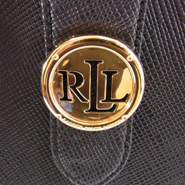 RALPH LAUREN ラルフローレン RLL 型押し 2WAY ショルダー ハンド バッグ 黒系【中古】
