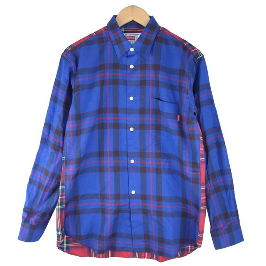 Supreme シュプリーム COMME des GARCONS コムデギャルソン 15AW Button Down Shirt ボタンダウン 長袖シャツ ブルー系 S【中古】
