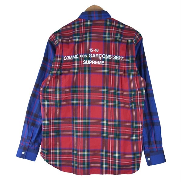 Supreme シュプリーム COMME des GARCONS コムデギャルソン 15AW Button Down Shirt ボタンダウン 長袖シャツ ブルー系 S【中古】