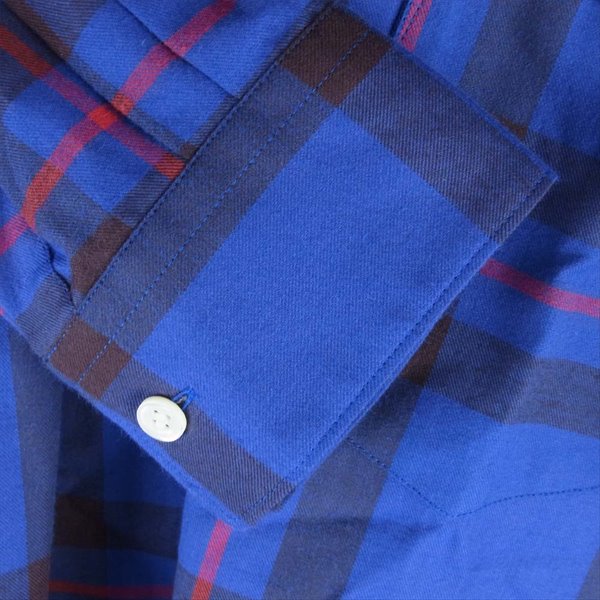 SUPREME シュプリーム 15AW×COMME des GARCONS SHIRT Button-Down Shirt コムデギャルソンシャツ 長袖シャツ タータンチェック ネルシャツ ブルー×レッド