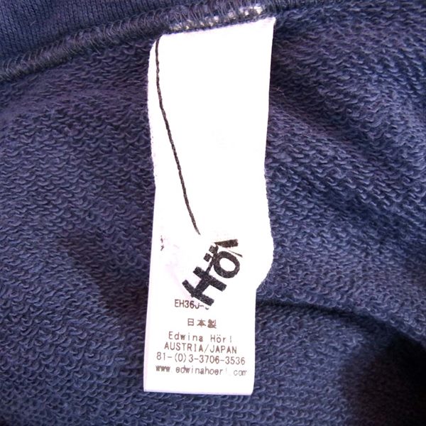 Edwina Horl エドウィナホール 日本製 ジップ ロング パーカー ネイビー系 S【中古】