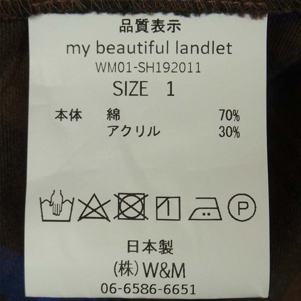 my beautiful land let マイビューティフルランドレット WM01-SH192011 brushed tartan check short blouson チェック ブルゾン ブラウン系 1【極上美品】【中古】