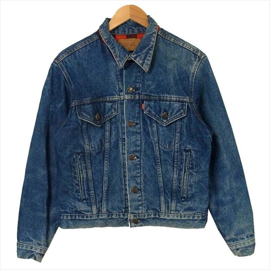 Levi's リーバイス 90s 70411 3rd USA製 チェック ネルライナー デニム ジャケット インディゴブルー系 40【中古】