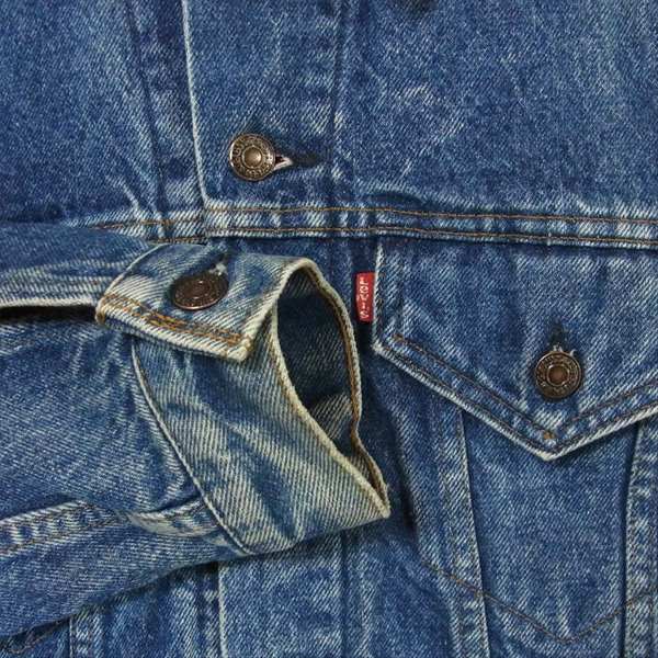 Levi's リーバイス 90s 70411 3rd USA製 チェック ネルライナー デニム ジャケット インディゴブルー系 40【中古】