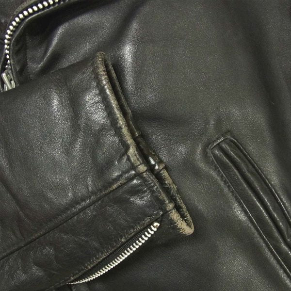 schott ショット 621 編み上げ アメリカ製 ダブル ライダース ジャケット ブラック系 34【中古】