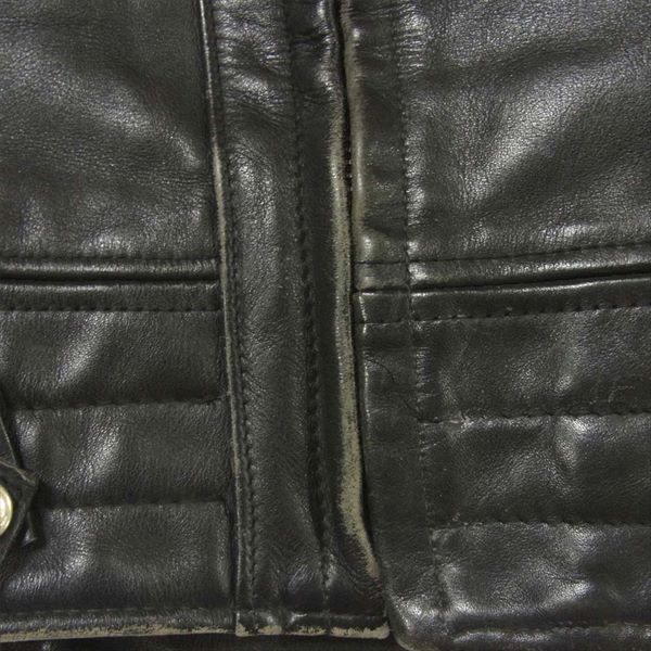 schott ショット 621 編み上げ アメリカ製 ダブル ライダース ジャケット ブラック系 34【中古】