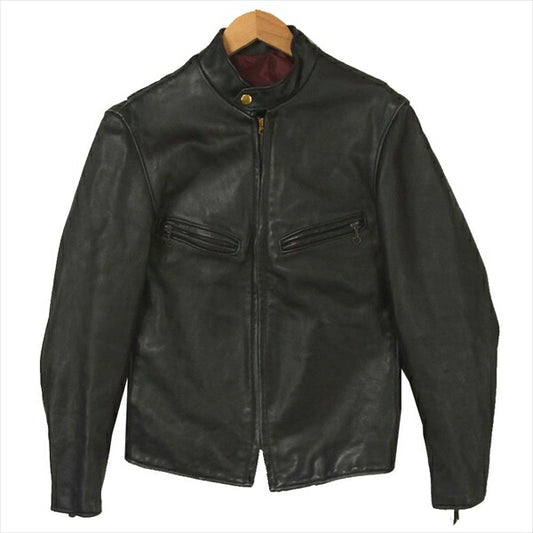 schott ショット 641XX 60s復刻 カウレザー シングル ライダース ジャケット ブラック系 34【中古】