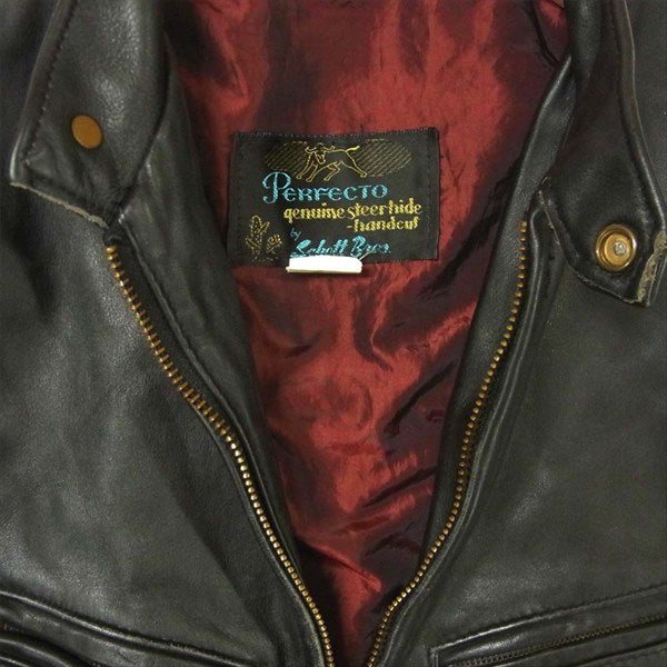 schott ショット 641XX 60s復刻 カウレザー シングル ライダース ジャケット ブラック系 34【中古】