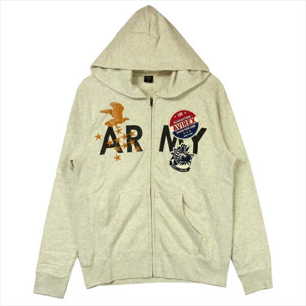 AVIREX アヴィレックス 6163490 AIR CORPS CUSTOM SWEAT PARKA エアコープス カスタム スウェット ジップ パーカー グレー系 L【中古】