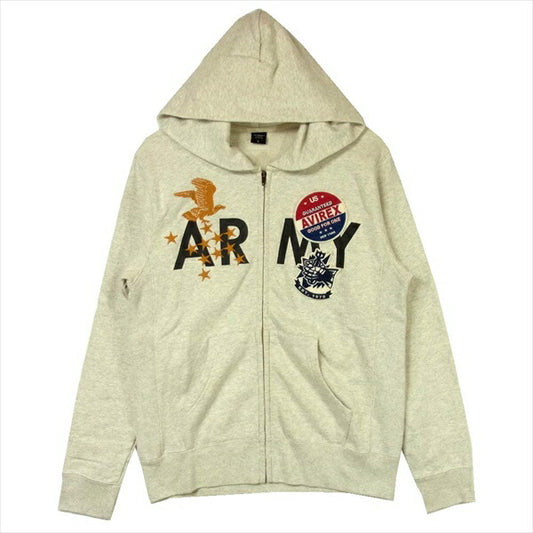 AVIREX アヴィレックス 6163490 AIR CORPS CUSTOM SWEAT PARKA エアコープス カスタム スウェット ジップ パーカー グレー系 L【中古】