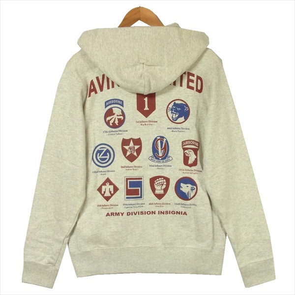 AVIREX アヴィレックス 6163490 AIR CORPS CUSTOM SWEAT PARKA エアコープス カスタム スウェット ジップ パーカー グレー系 L【中古】