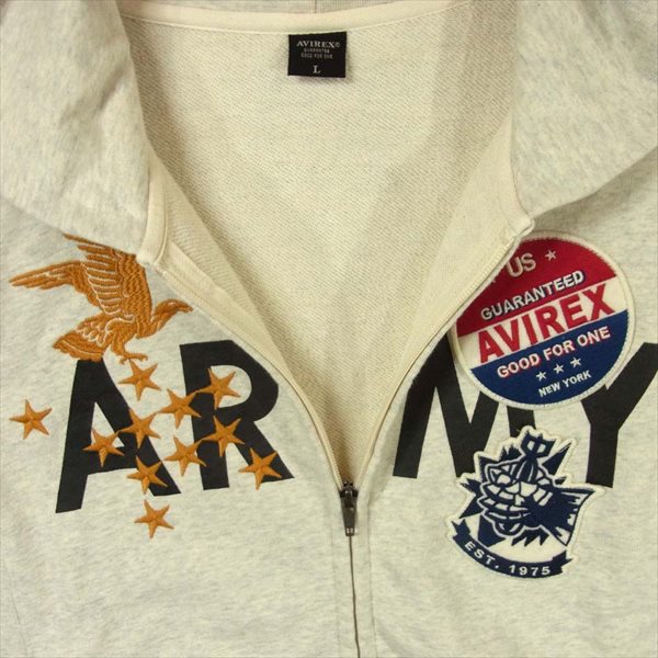 AVIREX アヴィレックス 6163490 AIR CORPS CUSTOM SWEAT PARKA エアコープス カスタム スウェット ジップ パーカー グレー系 L【中古】