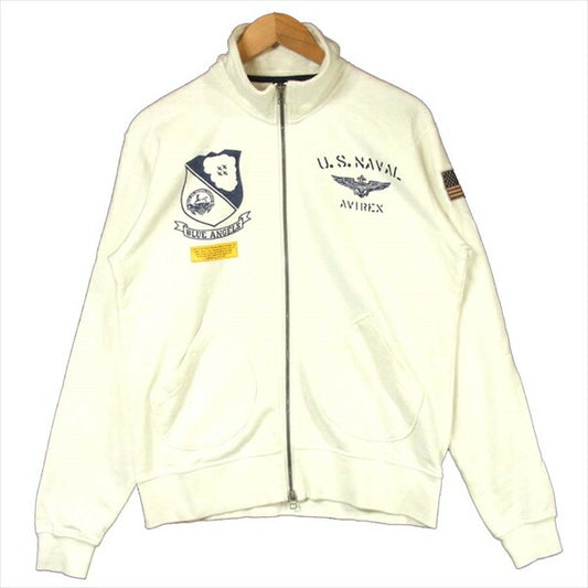 AVIREX アヴィレックス 6163354 BLUE ANGELS STAND ZIP SWEAT ブルーエンジェル スタンドジップ スウェット ジャケット オフホワイト系 L【中古】