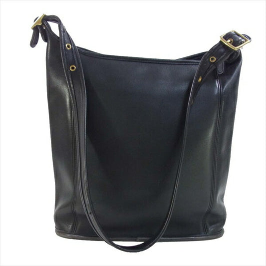 COACH コーチ 9060 スリム ダッフル レザー レディース ショルダーバッグ ブラック系 -【中古】