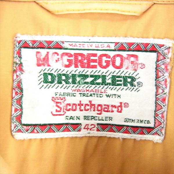 McGregor マックレガー USA製 60s SERVAL ジップ ジャケット イエロー系 42【中古】