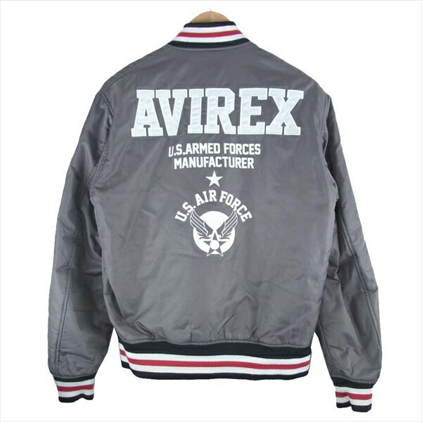AVIREX アヴィレックス 6152168 NYLON ZIP AWARD JACKET ナイロンジップアワード ジャケット チャコール系 L【中古】