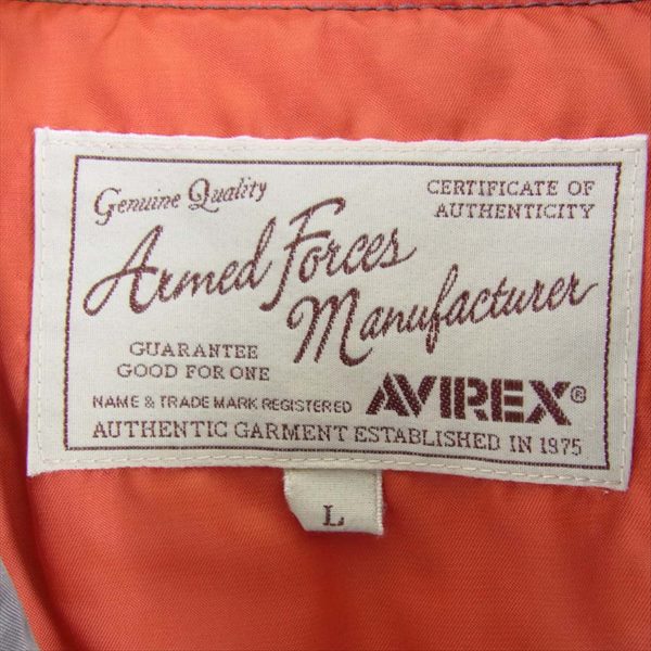 AVIREX アヴィレックス 6152168 NYLON ZIP AWARD JACKET ナイロンジップアワード ジャケット チャコール系 L【中古】