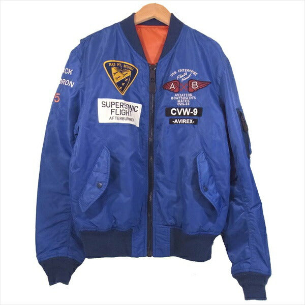 AVIREX アヴィレックス 6182132 U.S.NAVAL AVIATION MA-1 フライト ジャケット 青系 L【中古】
