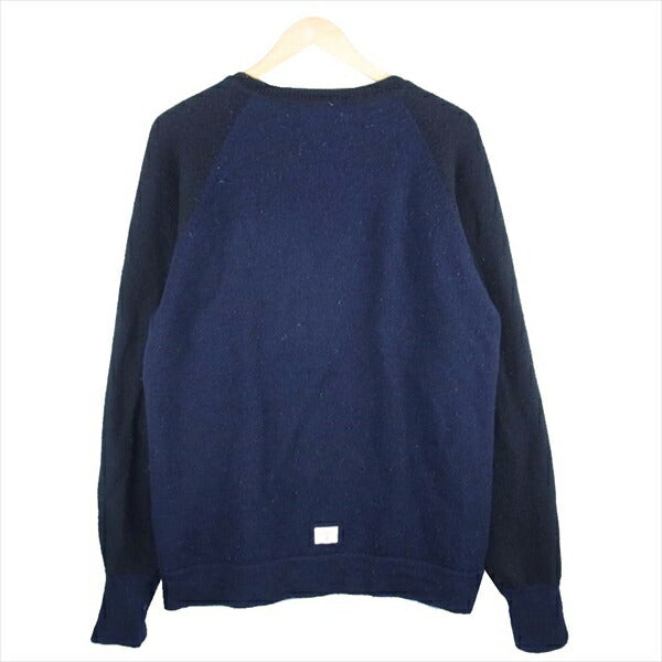 Nigel Cabourn ナイジェルケーボン バイカラー ウール ニット ニット ネイビー系 50【中古】