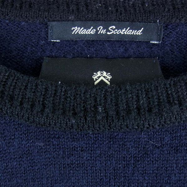 Nigel Cabourn ナイジェルケーボン バイカラー ウール ニット ニット ネイビー系 50【中古】