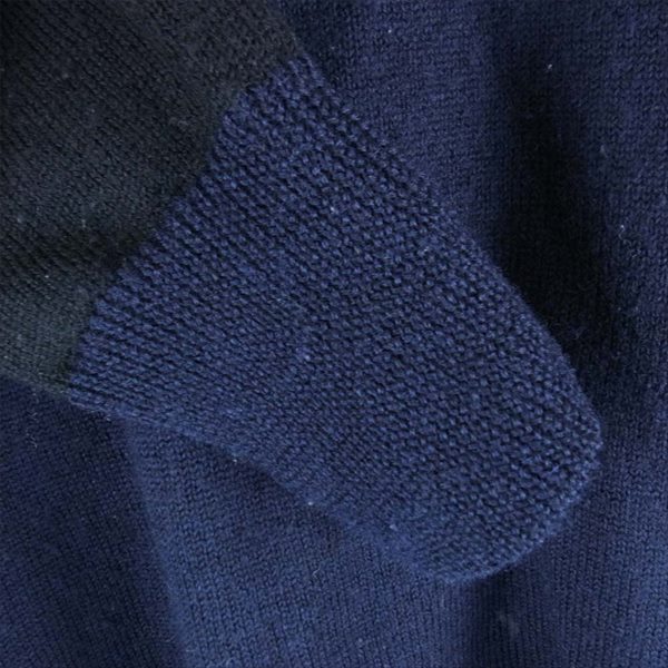 Nigel Cabourn ナイジェルケーボン バイカラー ウール ニット ニット ネイビー系 50【中古】