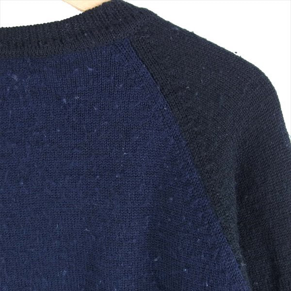 Nigel Cabourn ナイジェルケーボン バイカラー ウール ニット ニット ネイビー系 50【中古】