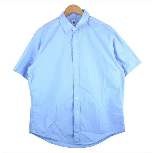 エルイー 半袖 ブラウス シャツ 水色系 2【中古】