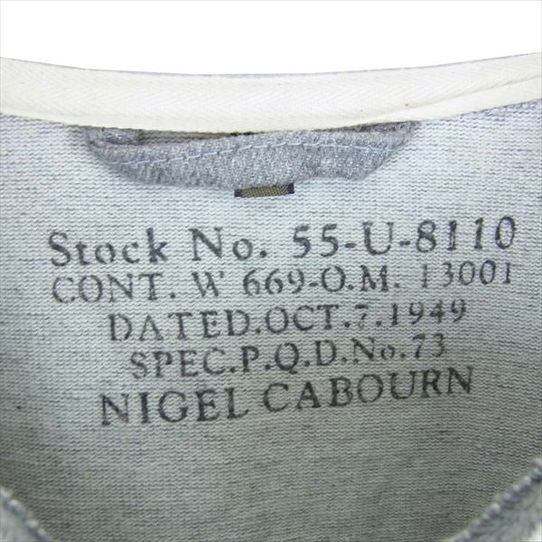 Nigel Cabourn ナイジェルケーボン 80350020005 BIG SHIRT HENLEY NECK ビッグ シャツ ヘンリーネックTシャツ グレー系 50【中古】