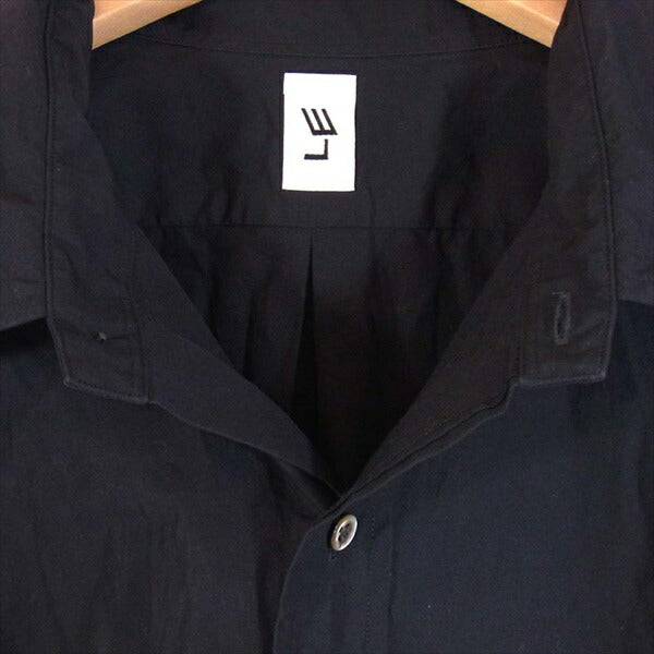 エルイー 20SS タイプライター ショートスリーブ ワイド 半袖シャツ ネイビー系 3【中古】