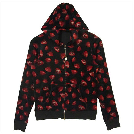 HYSTERIC GLAMOUR ヒステリックグラマー 2CF-7730 苺スカル レディース ジップパーカー ブラック系 FREE【中古】