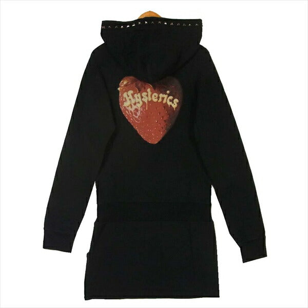 HYSTERIC GLAMOUR ヒステリックグラマー 0114CO07 スタッズ スカル プリント パーカー レディース ワンピース ブラック系 FREE【中古】