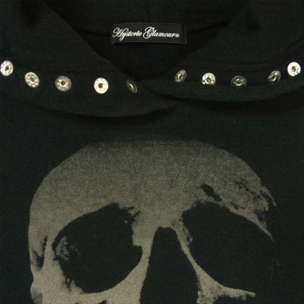 HYSTERIC GLAMOUR ヒステリックグラマー 0114CO07 スタッズ スカル プリント パーカー レディース ワンピース ブラック系 FREE【中古】