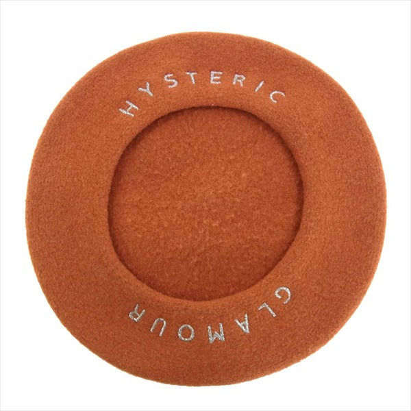 HYSTERIC GLAMOUR ヒステリックグラマー Le Beret Francais 01193QH02 LOGO 刺繍 ベレー 帽子 ライトブラウン系 FREE【中古】