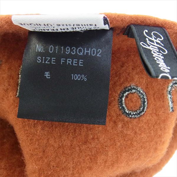 HYSTERIC GLAMOUR ヒステリックグラマー Le Beret Francais 01193QH02 LOGO 刺繍 ベレー 帽子 ライトブラウン系 FREE【中古】