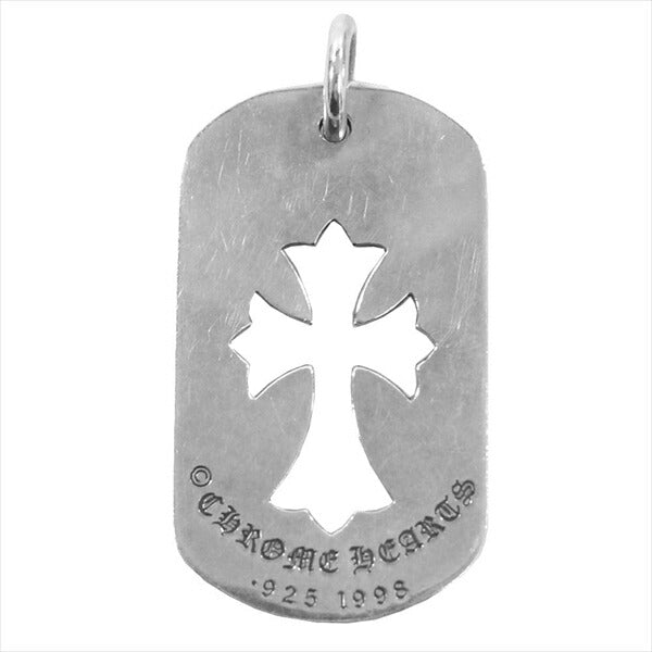 CHROME HEARTS クロムハーツ（原本無） ラージ ドッグタグ カットアウトクロス ペンダントトップ シルバー【中古】