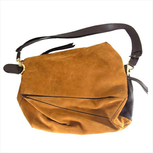 LOEWE ロエベ Puzzle Bag パズルバッグ スエード Extra Large 322.61.M46 ショルダーバッグ ブラウン系【中古】