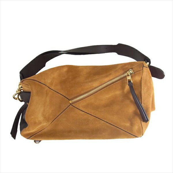LOEWE ロエベ Puzzle Bag パズルバッグ スエード Extra Large 322.61.M46 ショルダーバッグ ブラウン系【中古】