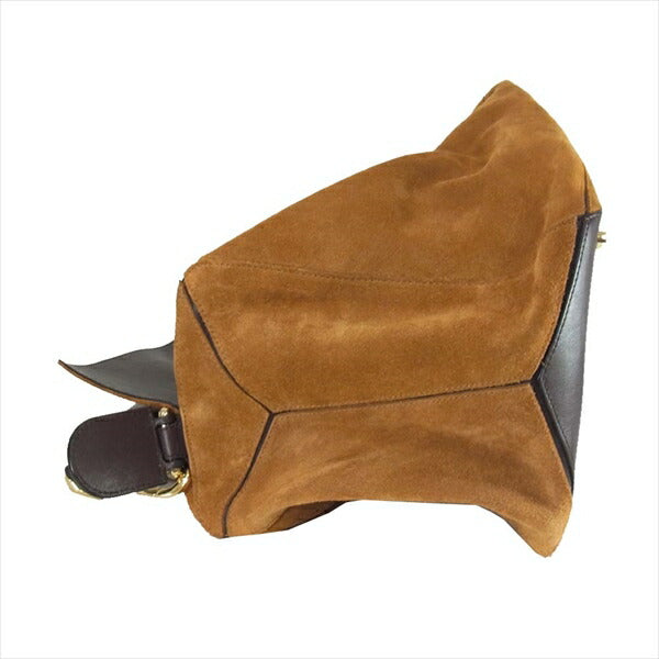LOEWE ロエベ Puzzle Bag パズルバッグ スエード Extra Large 322.61.M46 ショルダーバッグ ブラウン系【中古】