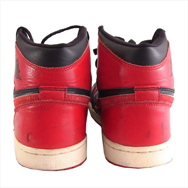NIKE AIR JORDAN ナイキ ジョーダン 観賞用 136066-061 01年復刻 AIR JORDAN 1 RETRO エア ジョーダン 1 レトロ スニーカー 赤×黒 25.5㎝【中古】