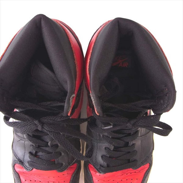 NIKE AIR JORDAN ナイキ ジョーダン 観賞用 136066-061 01年復刻 AIR JORDAN 1 RETRO エア ジョーダン 1 レトロ スニーカー 赤×黒 25.5㎝【中古】