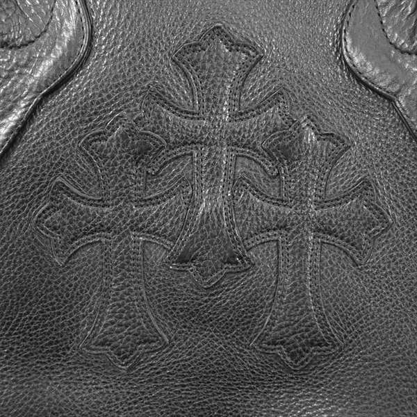 CHROME HEARTS クロムハーツ（原本無） TOTE W/SNP 3CEME 3セメタリー レザー トート バッグ ブラック系【中古】