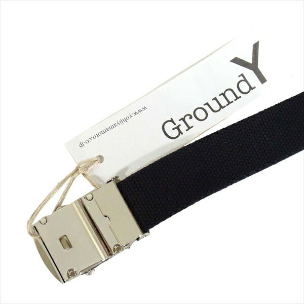 Yohji Yamamoto ヨウジヤマモト GA-F01-091-4 Ground Y グラウンドワイ 20SS LOGO BELT ガチャ ベルト 黒系【新古品】【未使用】【中古】